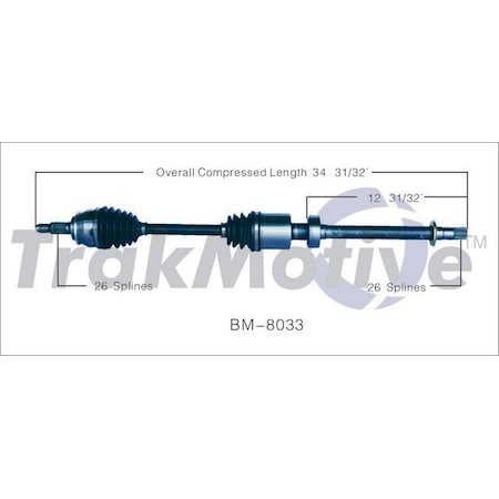 Surtrack Axle Cv Axle Shaft, Bm-8033 BM-8033